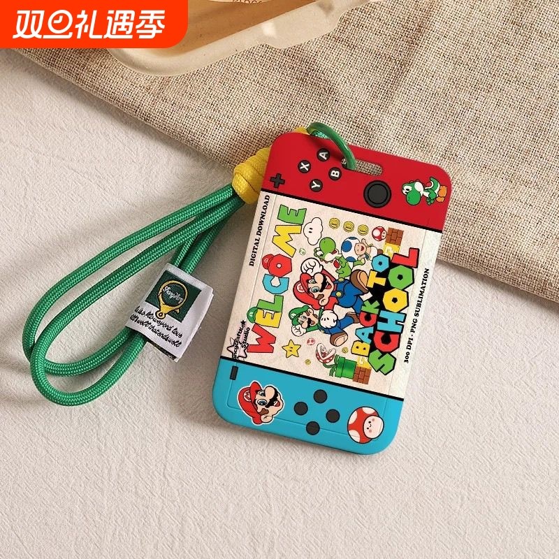 马里奥卡通NFC感应卡套学生滑盖卡套饭卡地铁电瓶车小区卡包学生卡