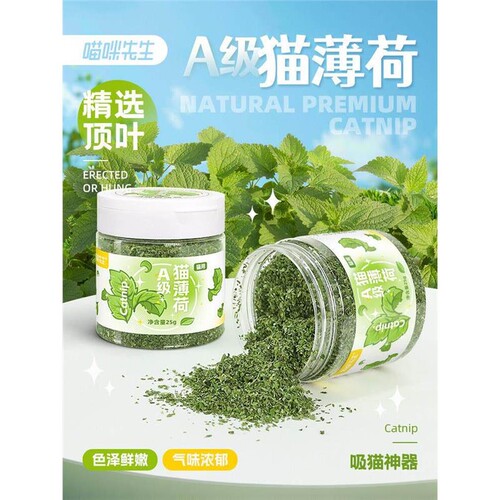 A级猫薄荷高纯度喝水猫咪零食猫草助吐毛球天然可食用猫粮薄荷叶