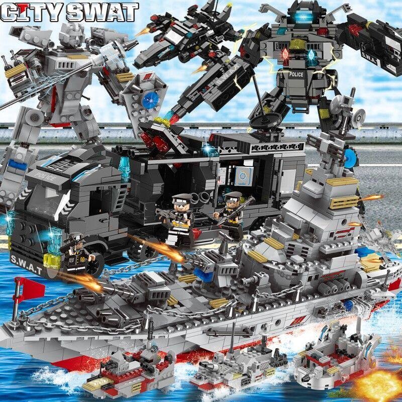 积木拼装玩具战舰儿童益智力男城市兼容乐高军事特警车模型福建舰