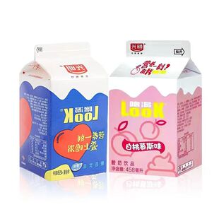 营养早餐饮品 光明噜渴LOOK原味白桃慕斯味低温酸奶200ml458ml盒装