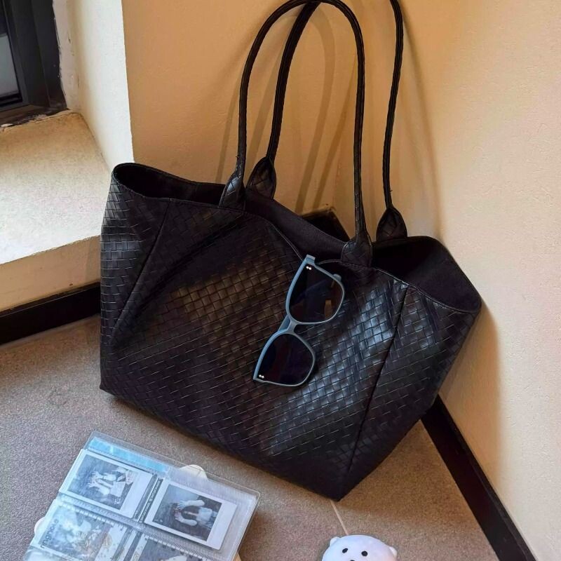 韩系高级感编织包包女2026新款慵懒风百搭单肩包早八通勤托特大包图片