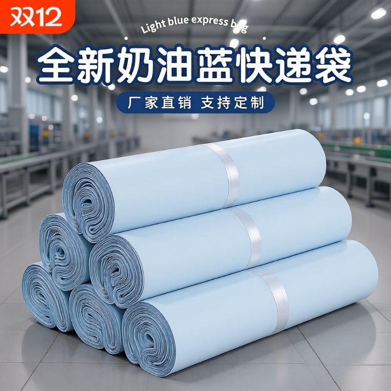 全新料奶蓝色快递袋物流出卡打包包装袋加厚防水递邮寄袋子电商