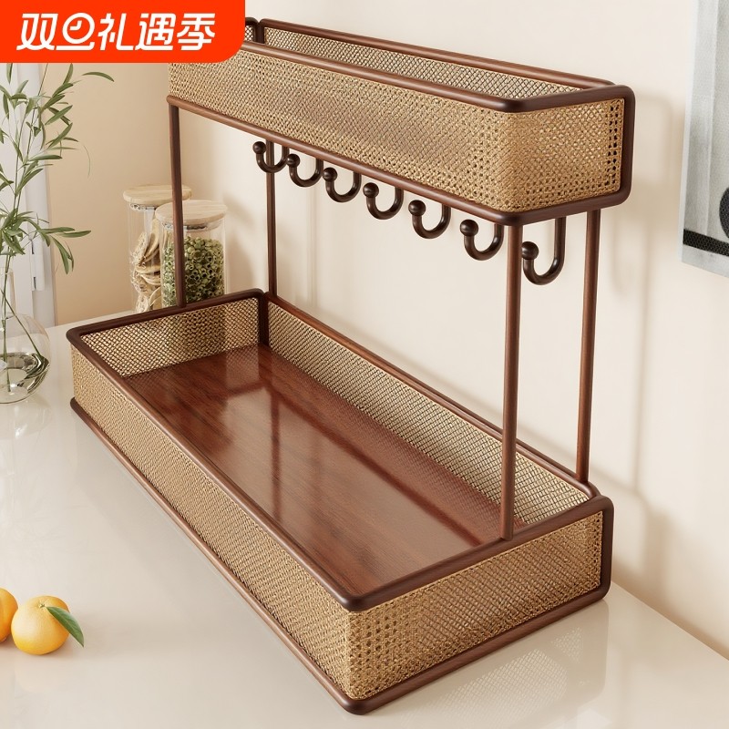 钥匙收纳盒玄关摆件入户门口鞋柜上分层放置架首饰香水整理架置物