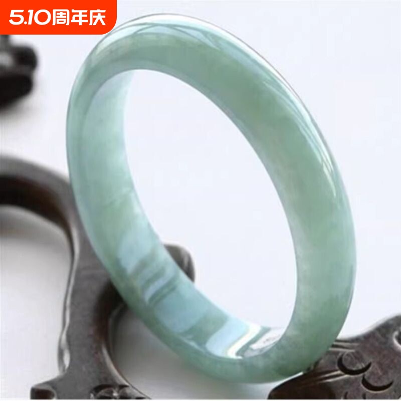 正品缅甸玉石a货真玉手镯女款玉石飘花贵州翠玉镯送妈妈女友礼物