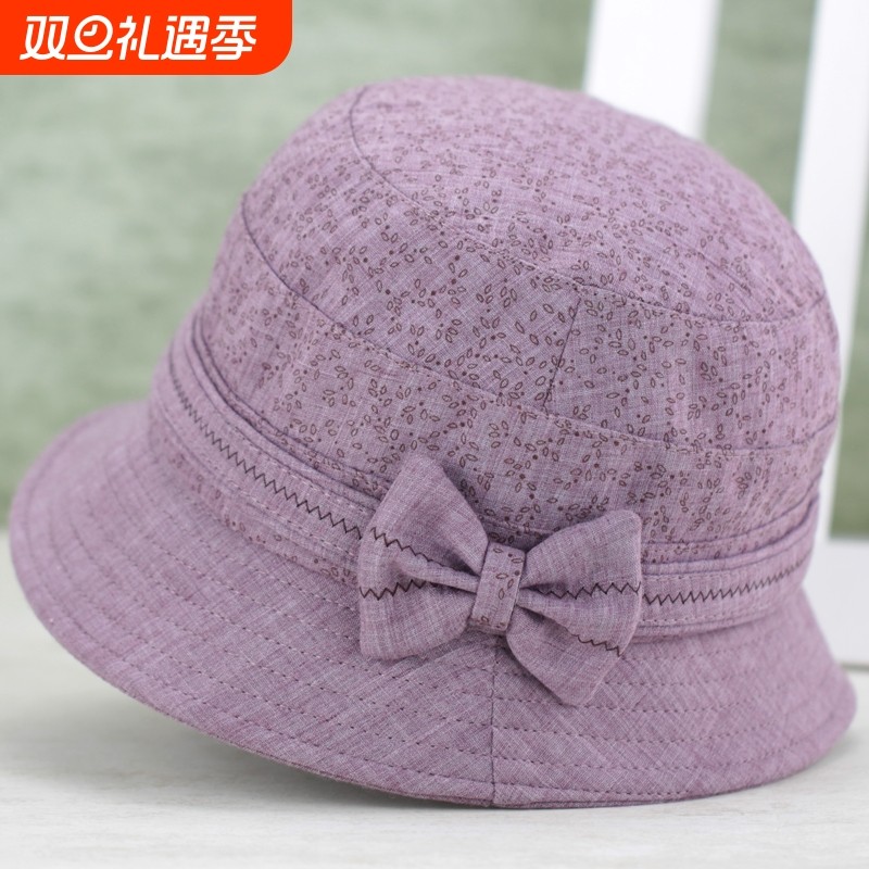 中老年人帽子女春秋妈妈渔夫帽薄款布帽老人帽奶奶盆帽老太太折叠