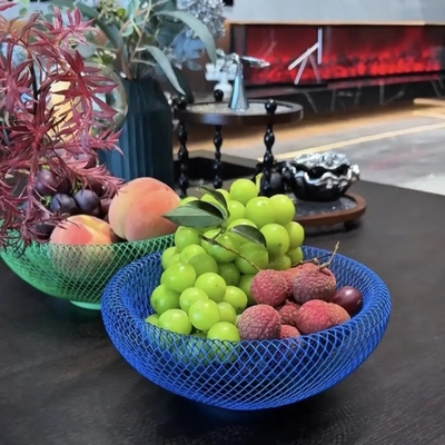 创意铁艺鸟巢果盘网状水果篮高颜值客厅茶几家用零食干果摆放盘