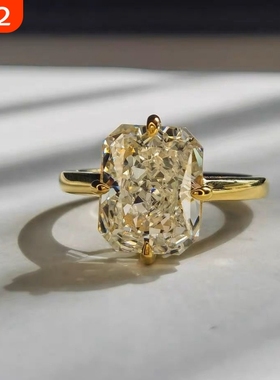 新款轻奢冰花切割白钻小众设计简约大气百搭高级感冰糖戒指女