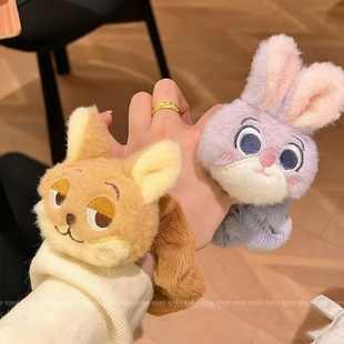 卡通疯狂动物城朱迪尼克毛绒发圈头绳皮筋束发带发饰品可爱发绳