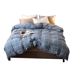 全棉纯棉单被套150x200x230水洗棉单人双人被罩床格子棉被套母婴