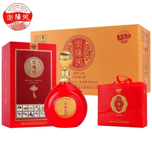 6酒业 浏阳河福祥v88纯粮酿造浓香白酒52度500ml