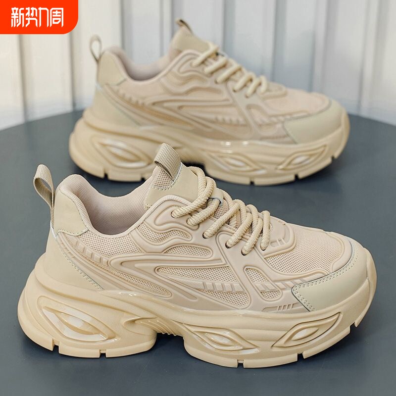男鞋2026春季新款厚底老爹鞋男士透气轻便运动休闲鞋潮鞋气垫防滑