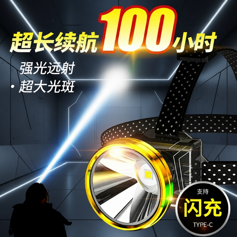 超亮充电头灯夜钓|超1000次加购