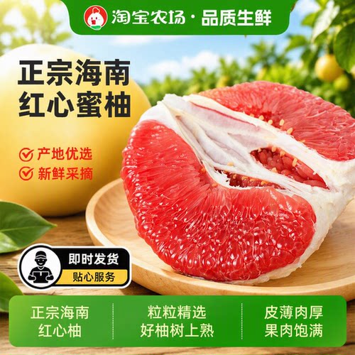 海南红心柚子红肉蜜柚新鲜水果当季整箱时令三红肉叶琯溪回购优选