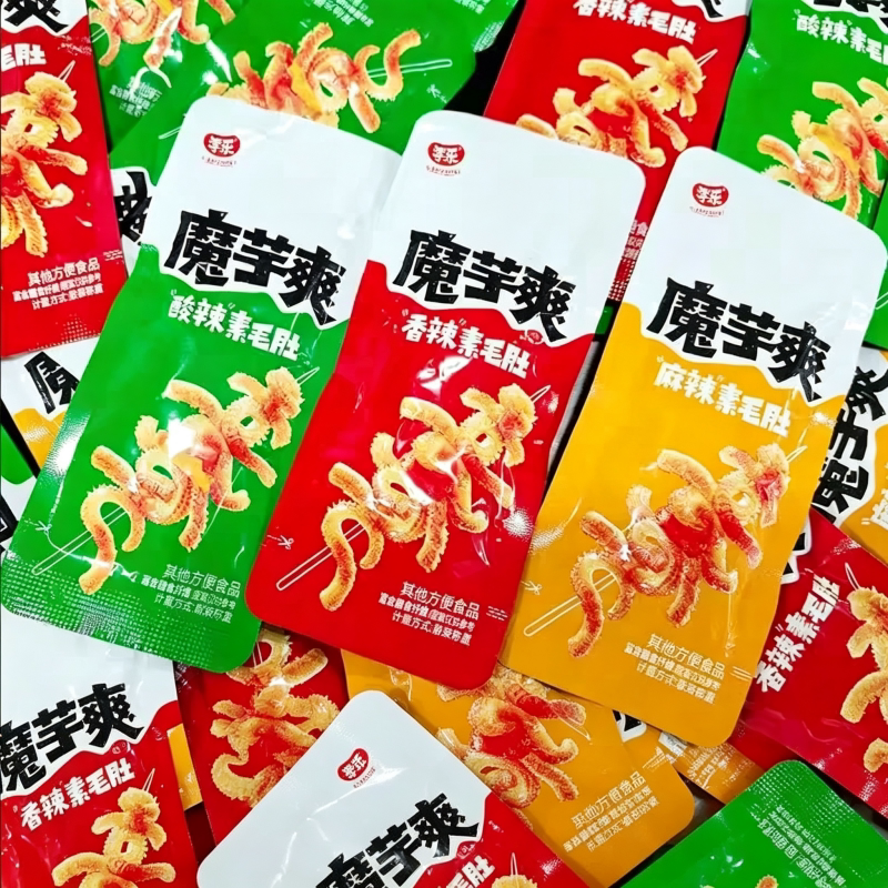 魔芋爽素毛肚零食解馋网红休闲麻辣辣条好吃辣味健康素食香辣即食
