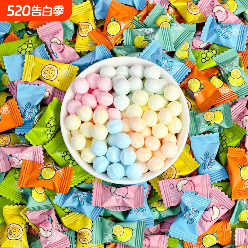 维c无糖薄荷糖含片清新口气混合水果味批发糖果散装零食维生素