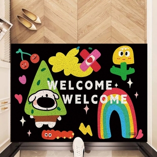 卡通入户门地垫地毯进门玄关大门口丝圈门垫家用耐脏脚垫防滑室内