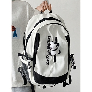 书包大容量暗黑系工装 风初中学生双肩包复古休闲高中旅行背包