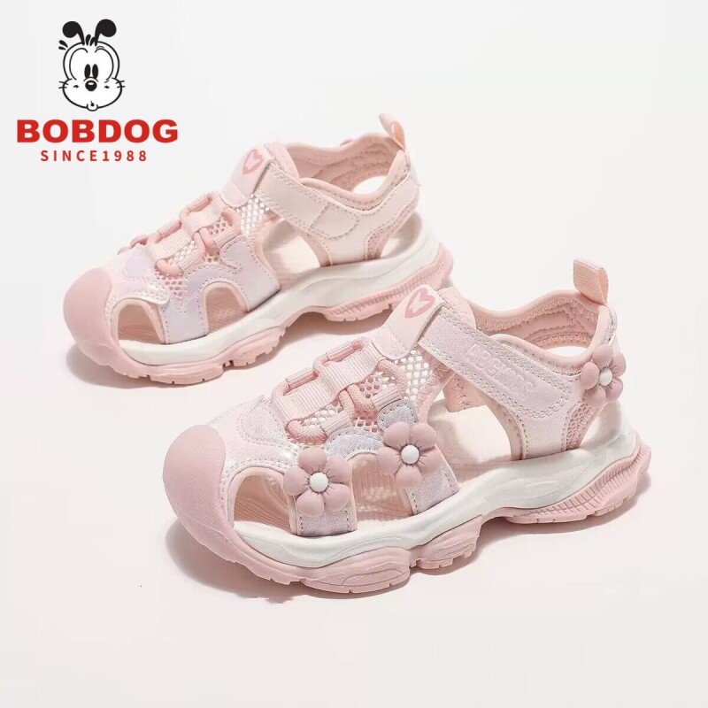 巴布豆女童包头公主凉鞋2026夏季新款中大童镂空鞋透气沙滩鞋防滑