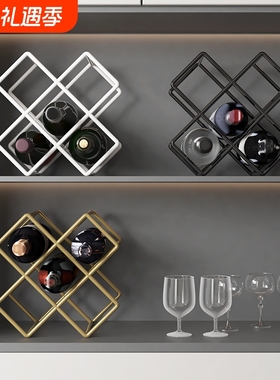 红酒架摆件轻奢客厅餐边柜玻璃柜装饰品高级感置物架实用收纳朋友