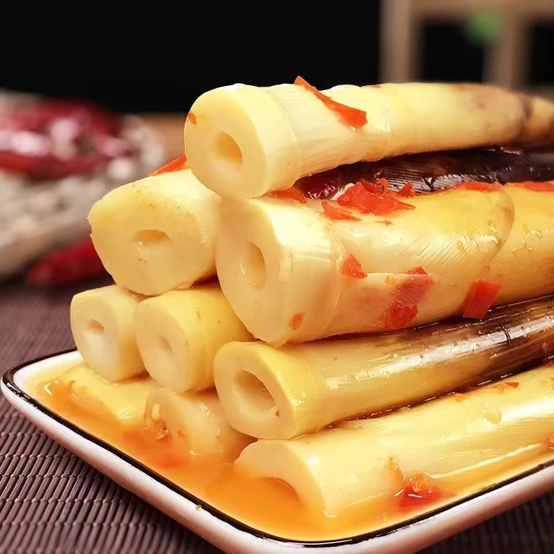 与美手剥笋开袋即食泡椒笋尖竹笋干解馋小零食辣味泡椒味新鲜蔬菜