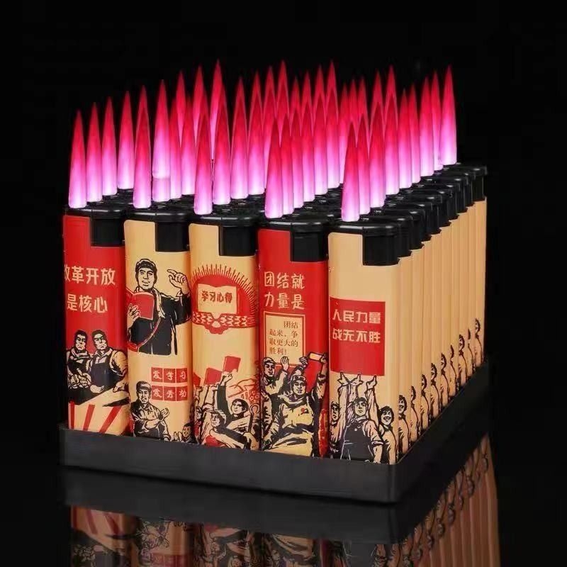 50只批发防风打火机家用一次性批发商美女耐用高颜值点火普通防爆