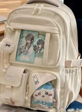 茶话会痛包双肩包女大容量书包初中女生高中学生背包蓝色黑色紫色