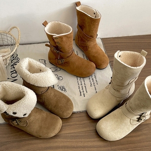 加绒勃肯复古短靴 新款 做一个好柿 两穿美拉德厚底靴子女2025冬季