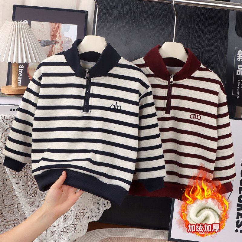 2025新款男女童秋冬洋气冬装宝宝加厚一体绒加绒儿童卫衣A44