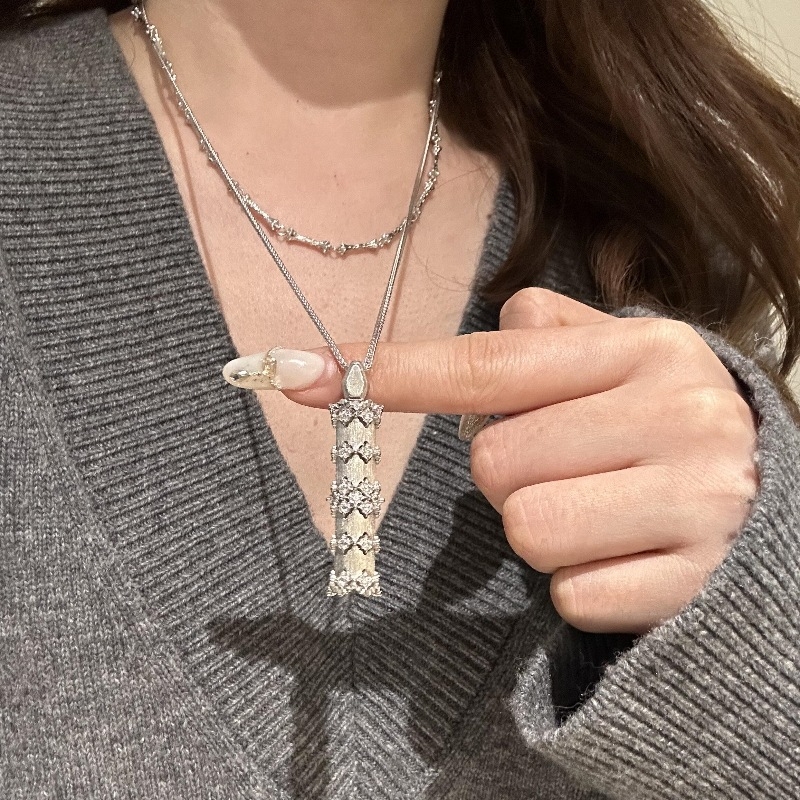 925复古新中式国风拉丝吞金蛇项链筒古法镂空吊坠锁骨链