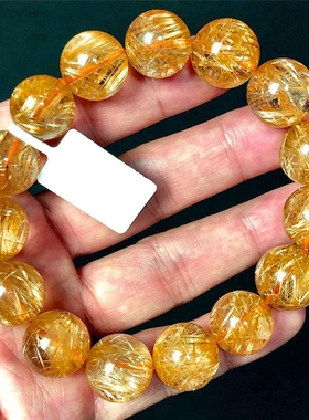 清仓天然钛晶金发晶单圈手链天然水晶饰品手链男女礼物手串七夕节