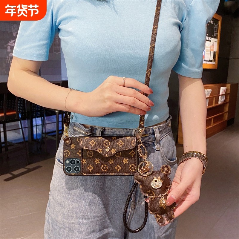 适用于iphone17ProMax手机壳苹果16插卡套15斜跨14plus手绳12可爱熊13复古xr零钱包xsmax全包7防摔创意保护套,3C数码配件,手机保护套/壳,淘宝优惠券,粉丝福利购,淘宝优惠卷