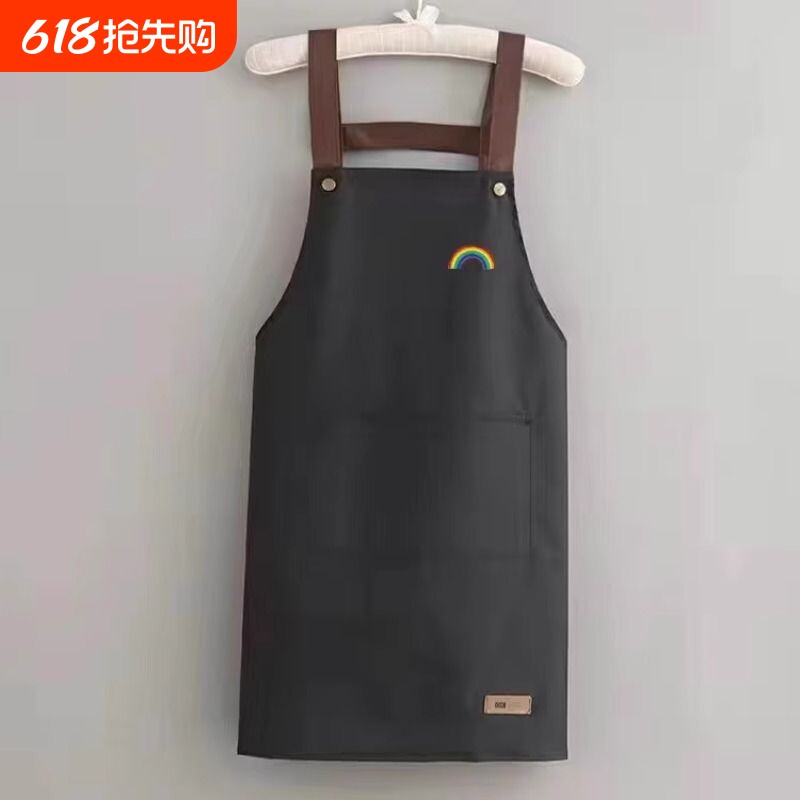 2025新款家用厨房专用围裙网红防水防油女夏季做饭围腰工作服加长