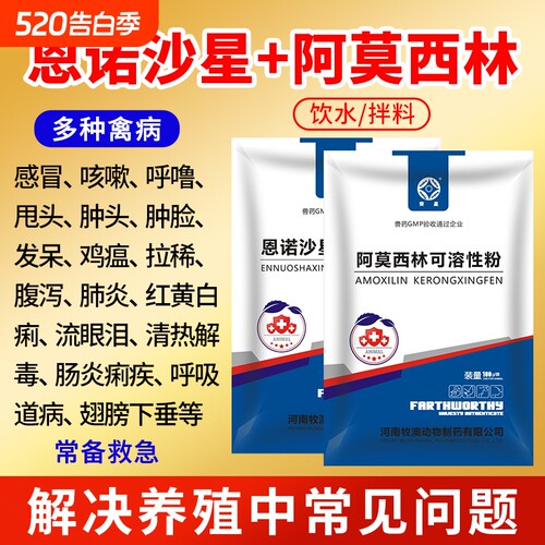 荣星恩诺沙星粉广谱抗菌消炎药