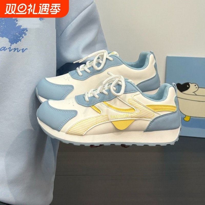 品牌断码超轻女鞋新款时尚厚底增高2025秋季防滑轻便休闲运动透气