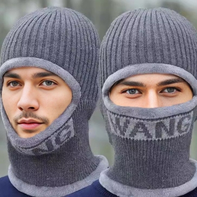 男士冬季保暖毛线帽摩托车骑行头盔面罩全脸防寒户外头套防风过冬