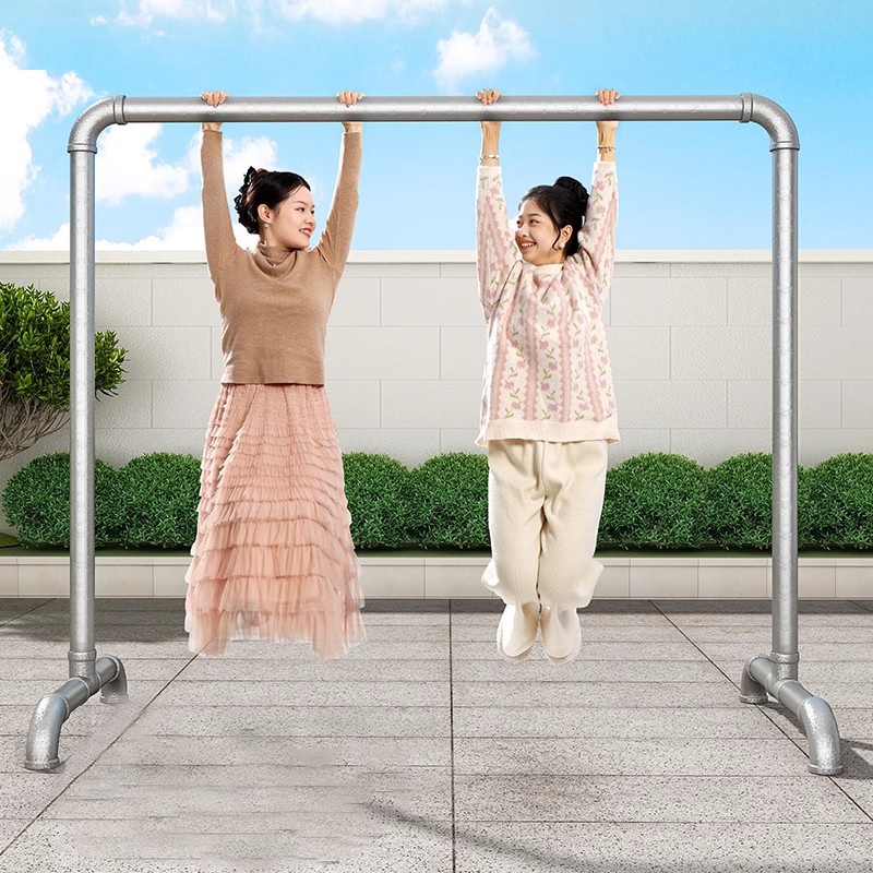 钢管晾衣架落地卧室晾衣杆家用阳台挂衣服简易凉衣架室内承重神器