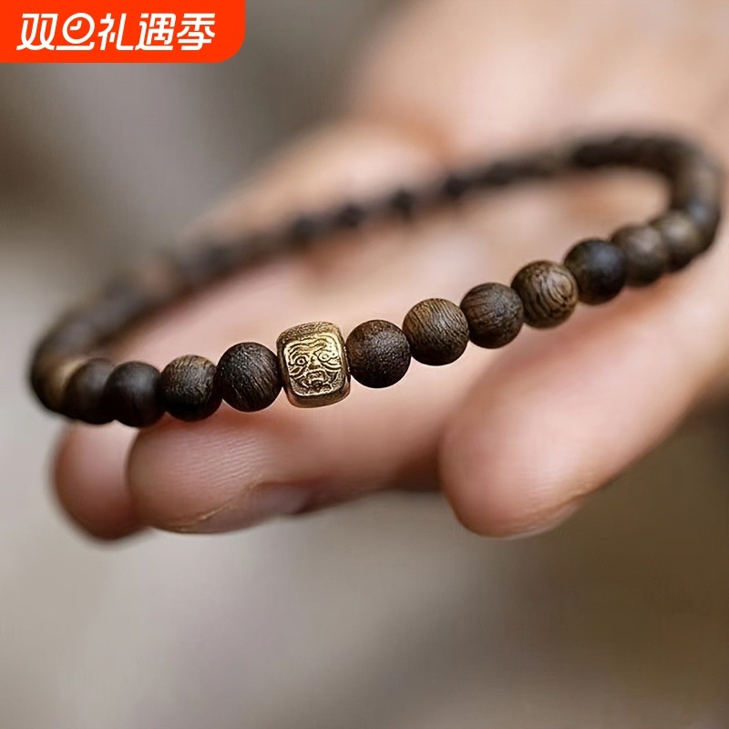 沉木老料轧机拉姆檀香手工手串复古风国风简约