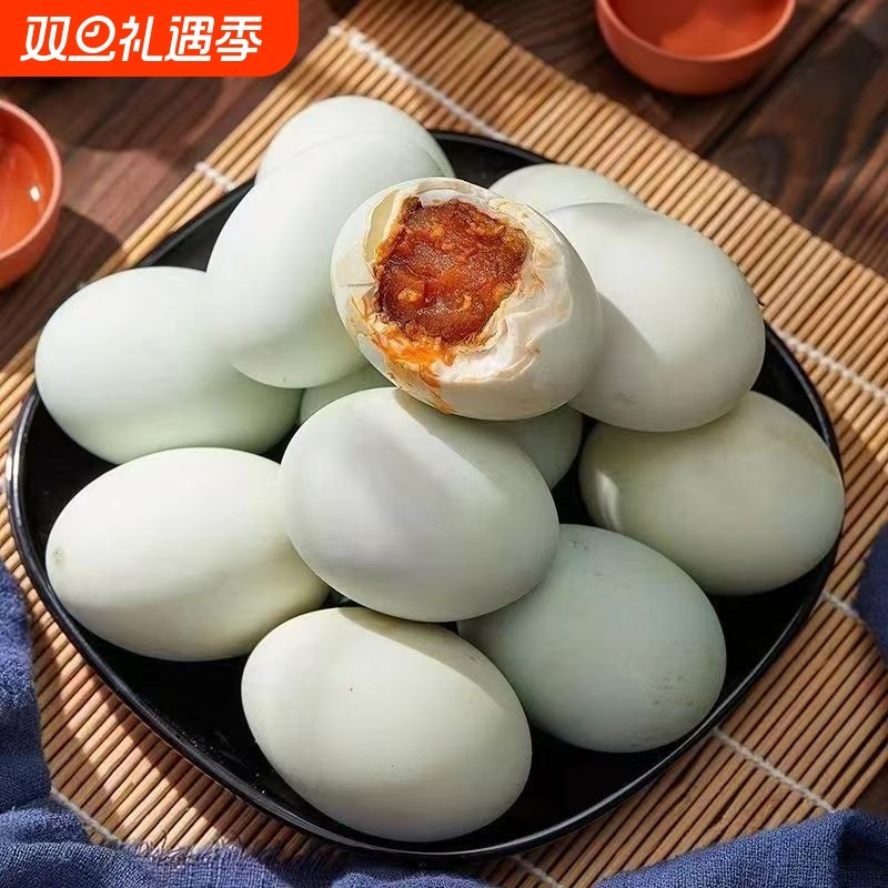 高邮咸鸭蛋正宗鸭蛋起沙流油熟咸鸭蛋泥腌整箱即食特大清仓批发