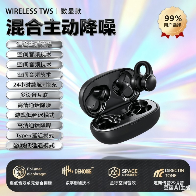 2025新款蓝牙耳机夹耳式骨传导无线不入耳华强北高端运动适用oppo,影音电器,蓝牙耳机,淘宝优惠券,粉丝福利购,淘宝优惠卷