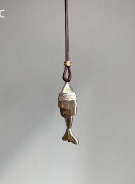 小鱼吊坠项链中古vinage小众设计感精致轻奢秋冬毛衣链银色锁骨