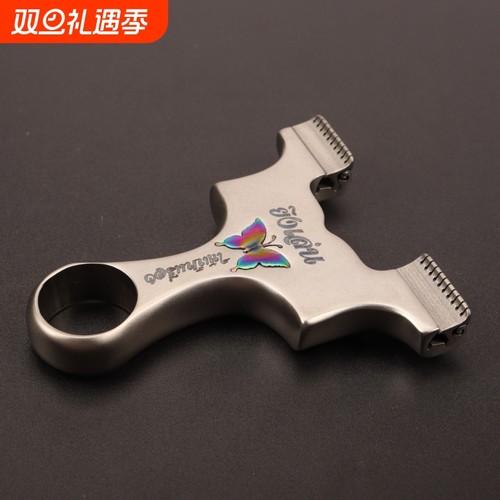 龙齿蝴蝶不锈钢弹弓高精准9025免绑扁皮筋竞技户外弹弓