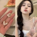 高级感耳钉小众设计轻奢耳坠耳流苏花朵珍珠花 白色爱心耳环女爆款