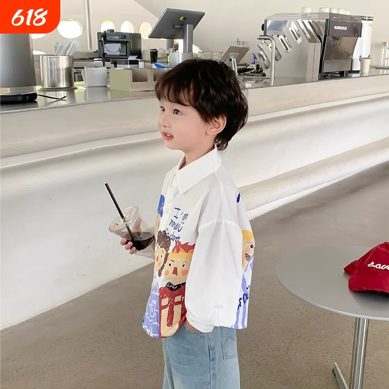 儿童衬衫2026新款男童长袖衬衣外套春秋款小童上衣秋季宝宝秋装