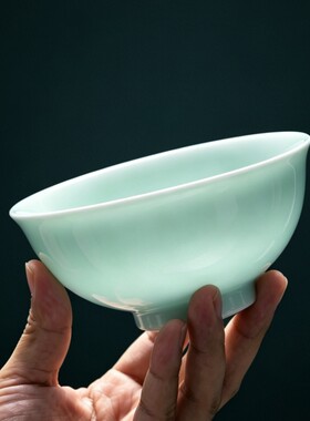 家用陶瓷米饭碗面碗盘高温釉下彩青瓷组合套装骨瓷高脚乔迁新婚