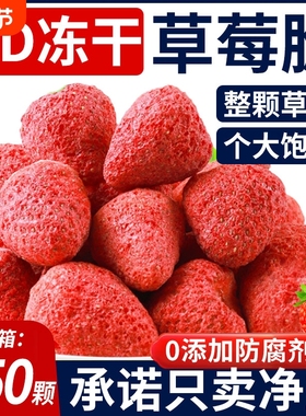 FD冻干脆草莓干500g雪花酥烘焙脆水果干片无添加剂即食干草莓整颗