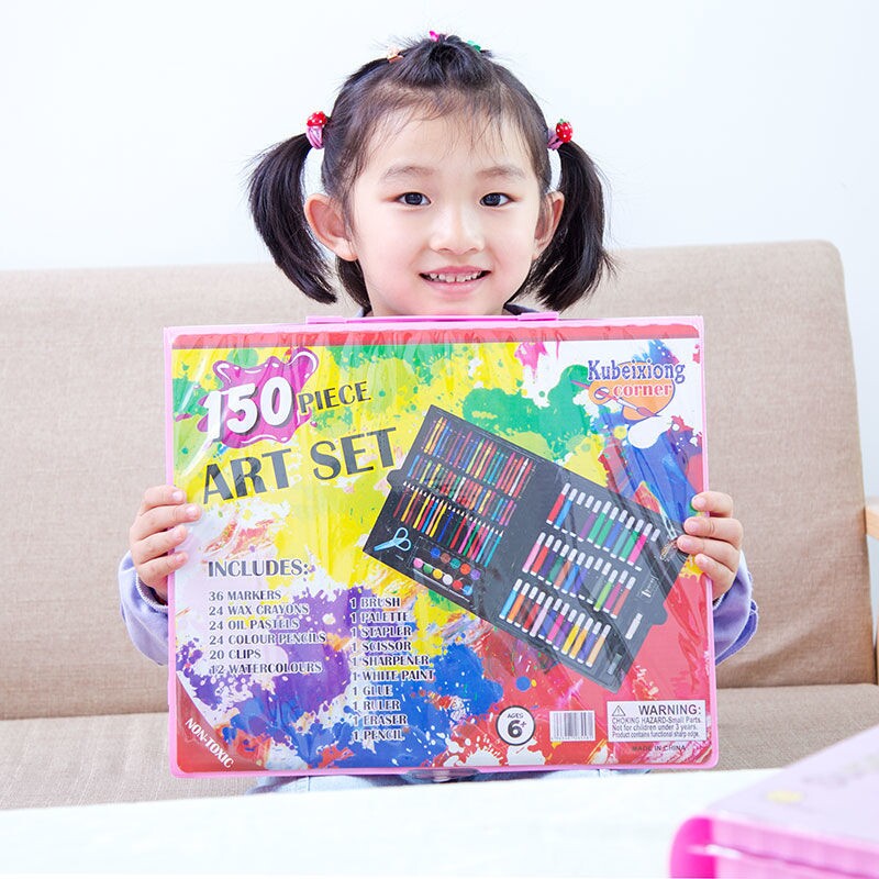 水彩笔套装彩色笔儿童画画工具绘画幼儿园画笔油画棒画画礼盒套组蜡笔实用水洗画本毕业