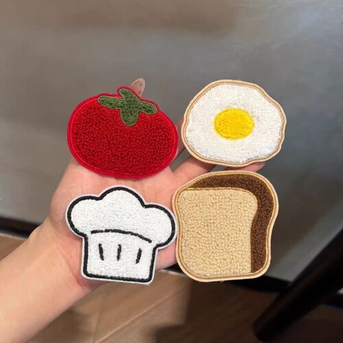 趣味搞怪食物碎发刘海贴软萌卡通厨师帽面包少女魔术贴整理神器