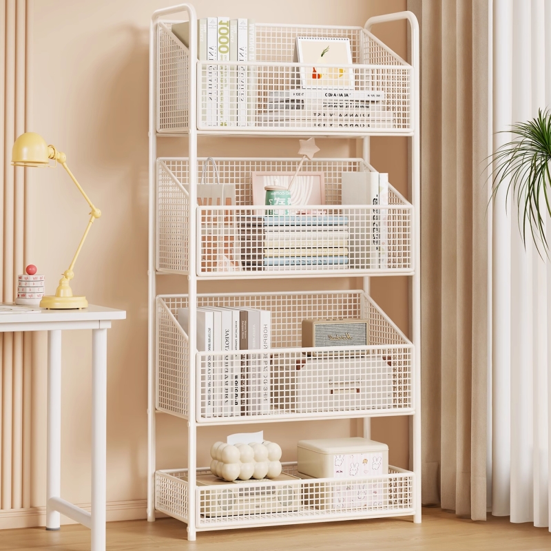 书架一体靠墙可移动书本收纳架