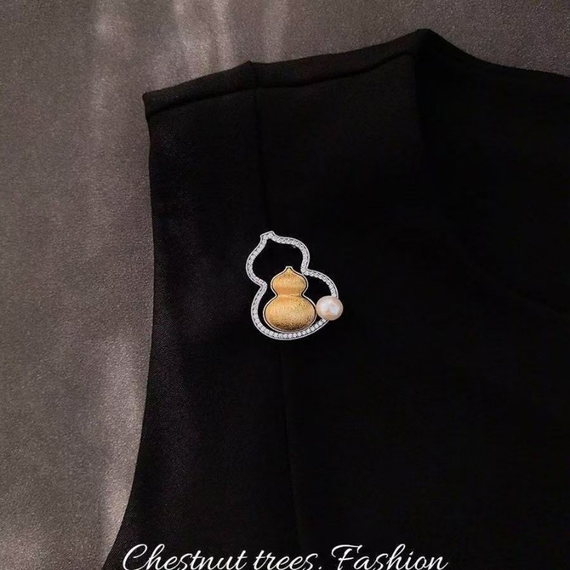 东方雅韵 . 仿珍珠福禄胸针新中式气质西装大衣配饰品礼物胸花