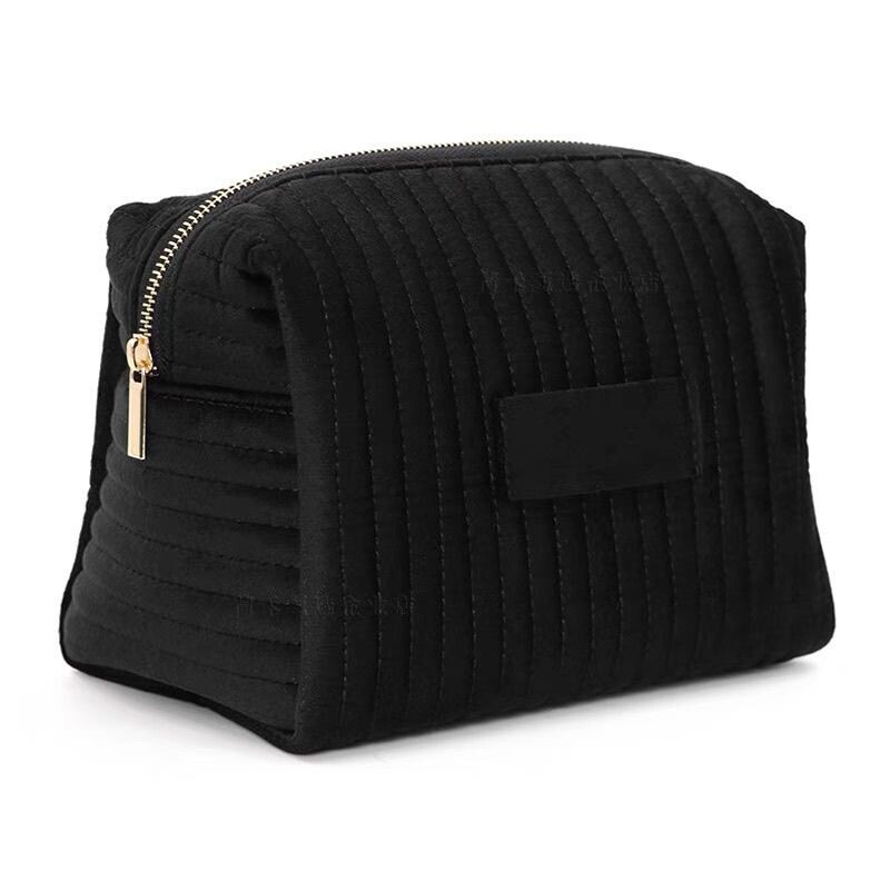 网红天鹅绒化妆包化妆品收纳包旅行便携洗漱包手拿大容量化妆包
